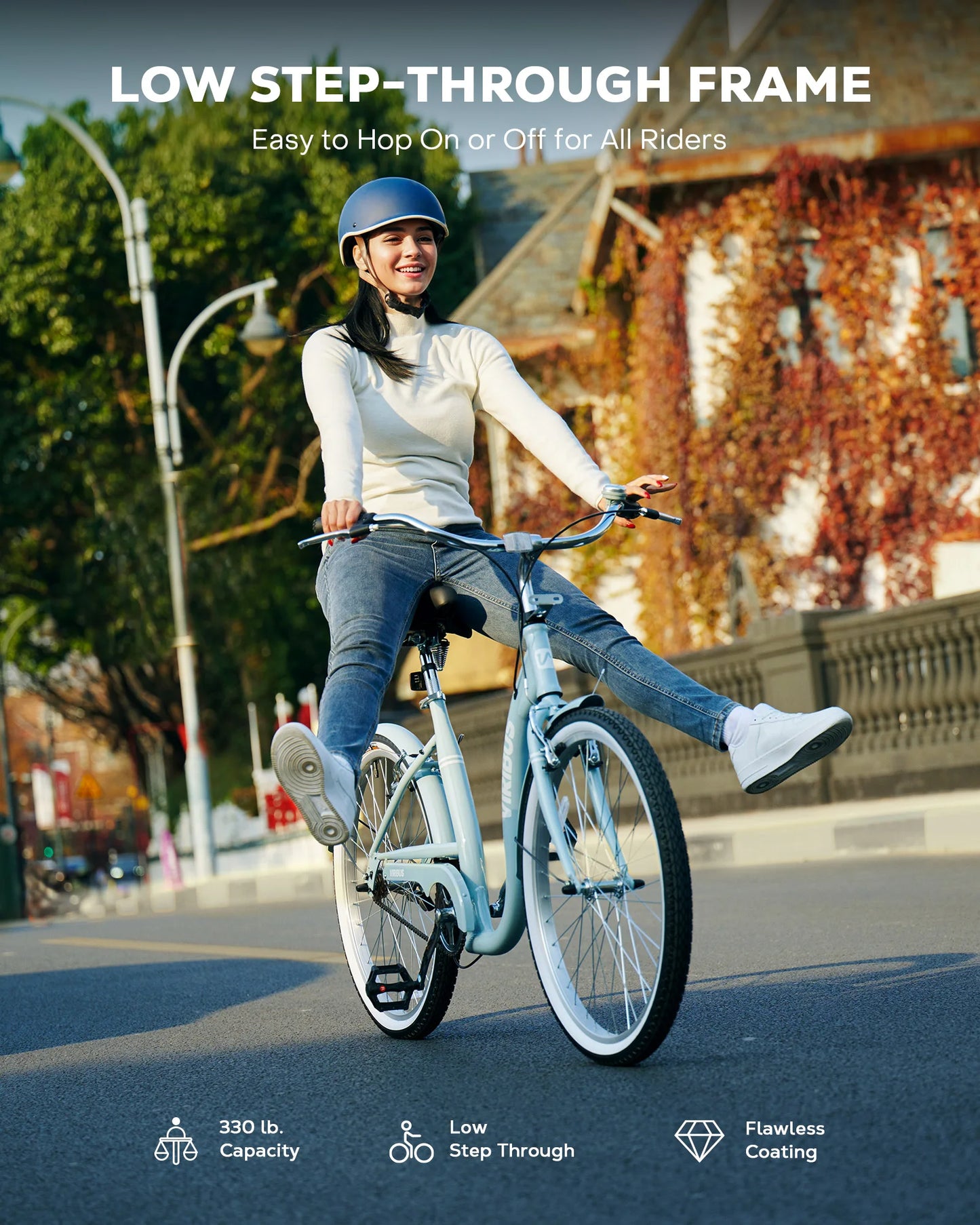 tep Through Women Bicycle Adult Beach Cruiser