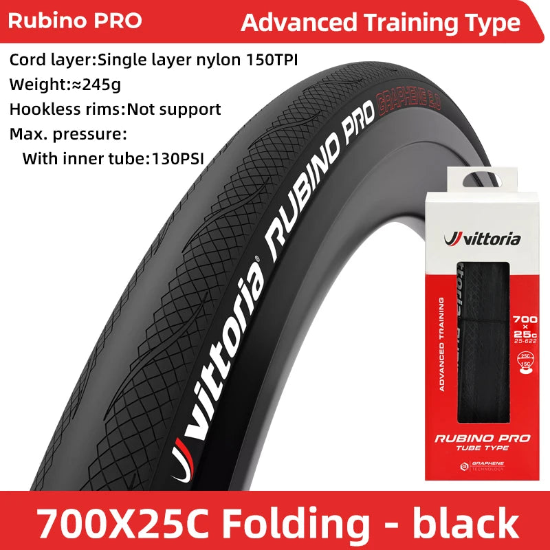 Vittoria Rubino Pro IV Road Bicycle Tires Folding Tube Type 25-622