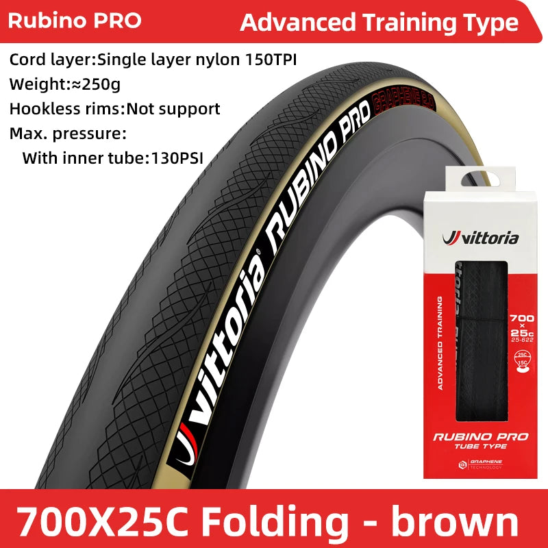 Vittoria Rubino Pro IV Road Bicycle Tires Folding Tube Type 25-622