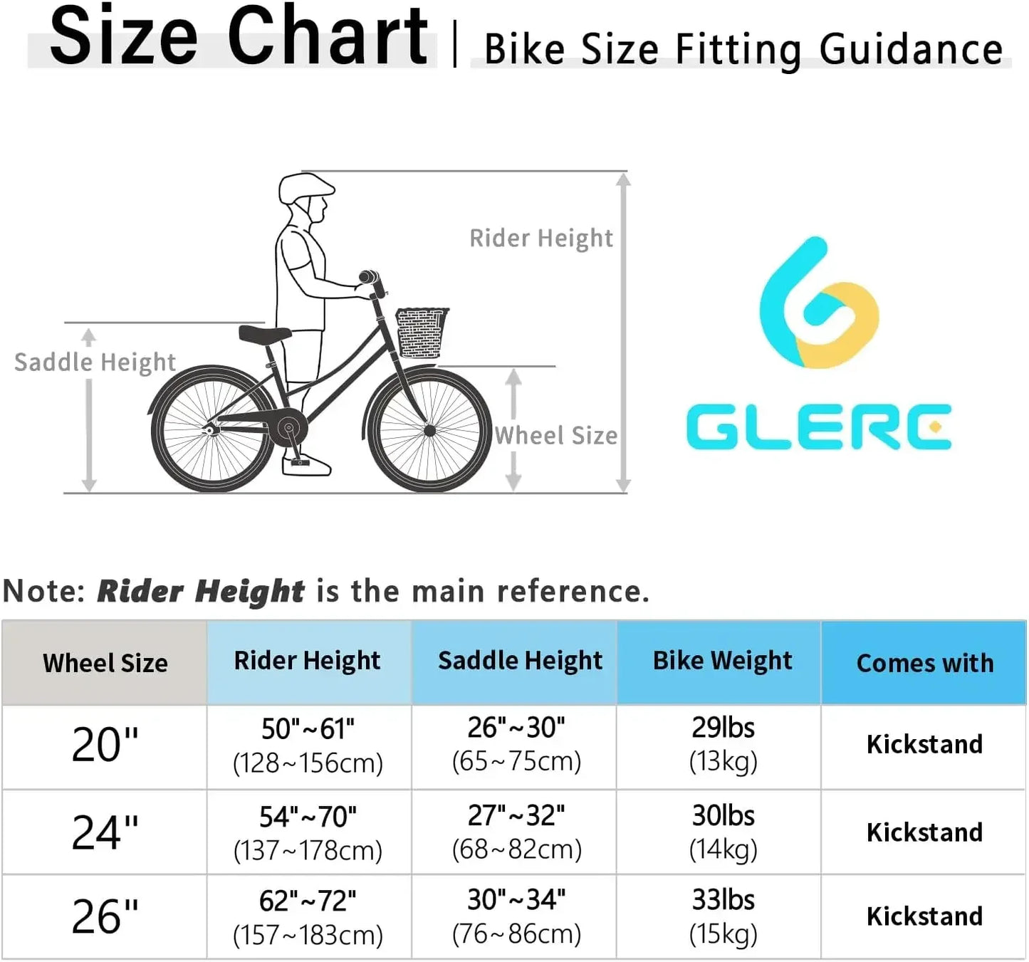 20" 24" 26" inch 6-Speed Hybrid City Bicycle for Youth Over 6 Years Old w/ Wicker Basket & Lightweight, Multiple Colors USA