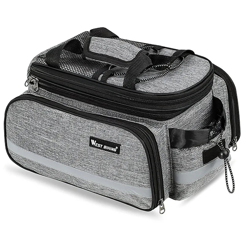 WEST BIKING Bike Rear Rack Bag 15-20L Large Capacity MTB Road Bike Travel Luggage Storage Bags Trunk Panniers Shoulder Handbag