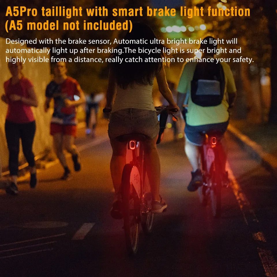 Bicycle Alarm Taillight Anti Theft Bike Light Smart Auto Brake