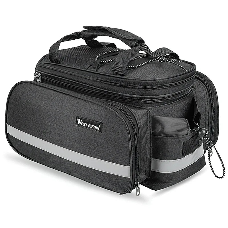 WEST BIKING Bike Rear Rack Bag 15-20L Large Capacity MTB Road Bike Travel Luggage Storage Bags Trunk Panniers Shoulder Handbag