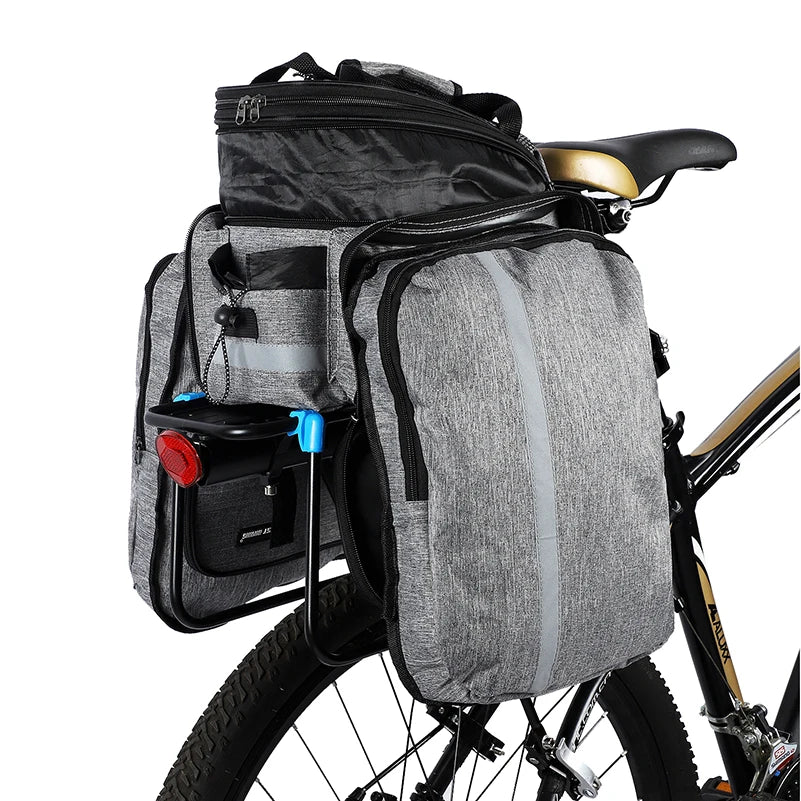 WEST BIKING Bike Rear Rack Bag 15-20L Large Capacity MTB Road Bike Travel Luggage Storage Bags Trunk Panniers Shoulder Handbag