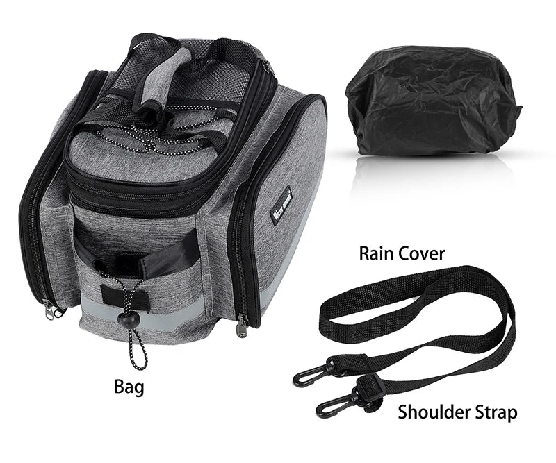 WEST BIKING Bike Rear Rack Bag 15-20L Large Capacity MTB Road Bike Travel Luggage Storage Bags Trunk Panniers Shoulder Handbag
