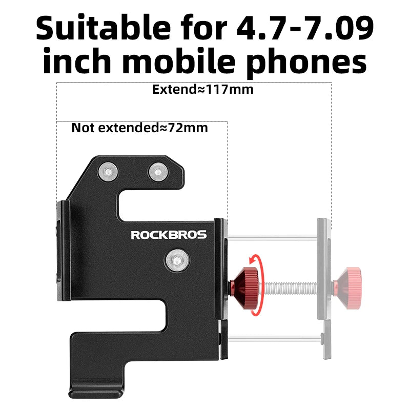 ROCKBROS Bike Phone Holder 360° View Bicycle Phone Holder