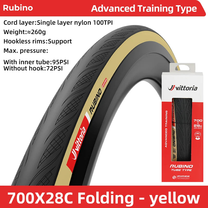 Vittoria Rubino Pro IV Road Bicycle Tires Folding Tube Type 25-622