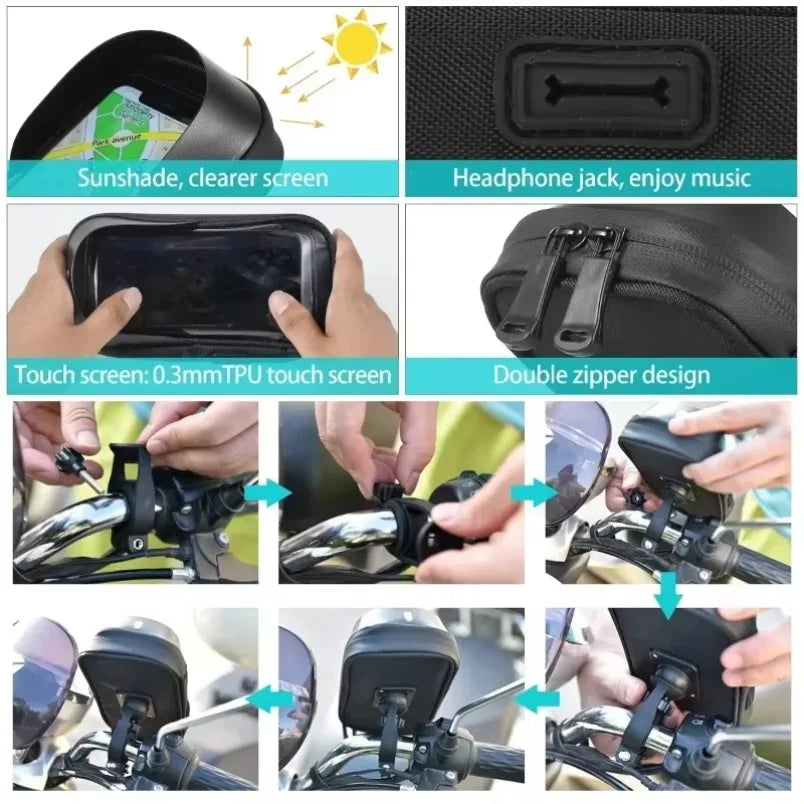 Handlebar Bag Phone Holder Bike Front Frame Phone Bag