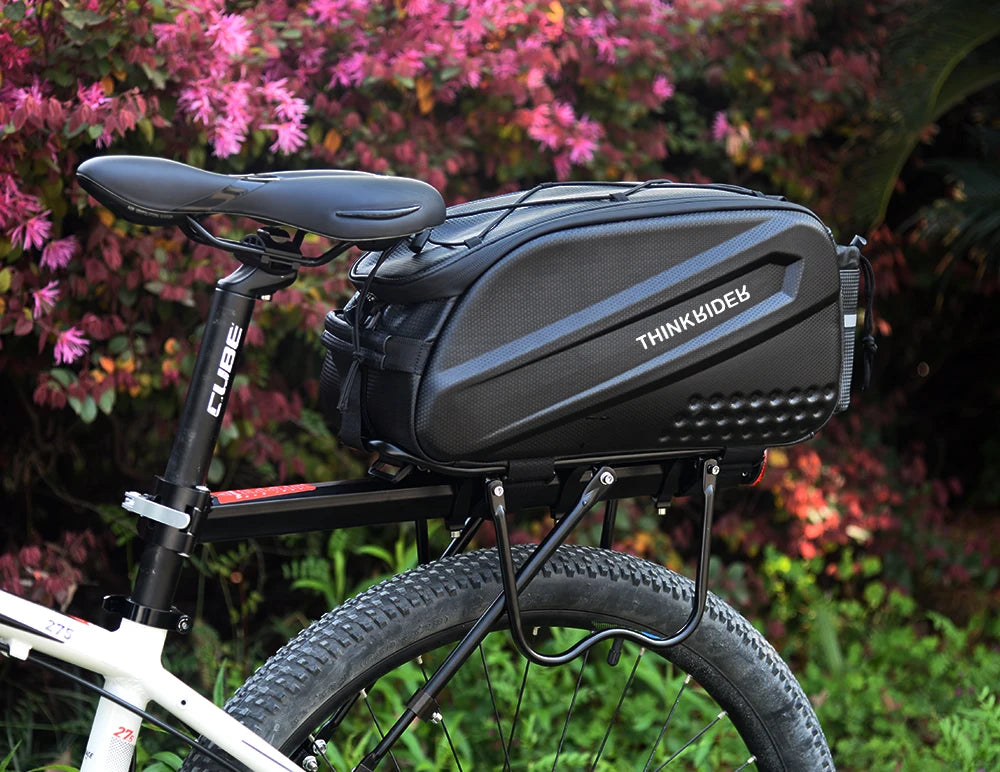 ThinkRider Bicycle Hard Shell Tear Hunch Bag,14L Large Capacity Hunch Bag,Anti-Splash Material,With Rain Cover