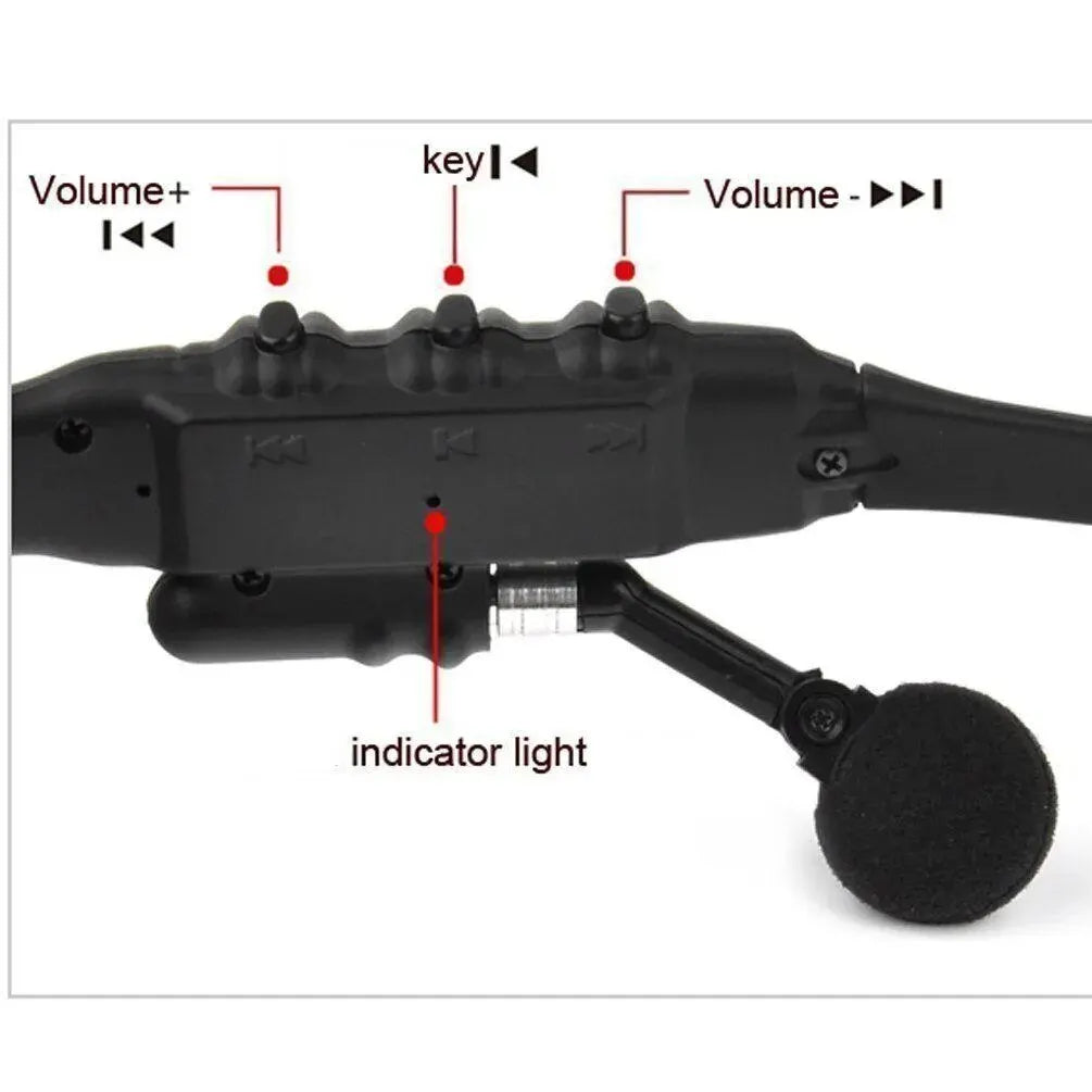 Stereo Earphones Wireless Headset with Mic Glasses Sunglasses