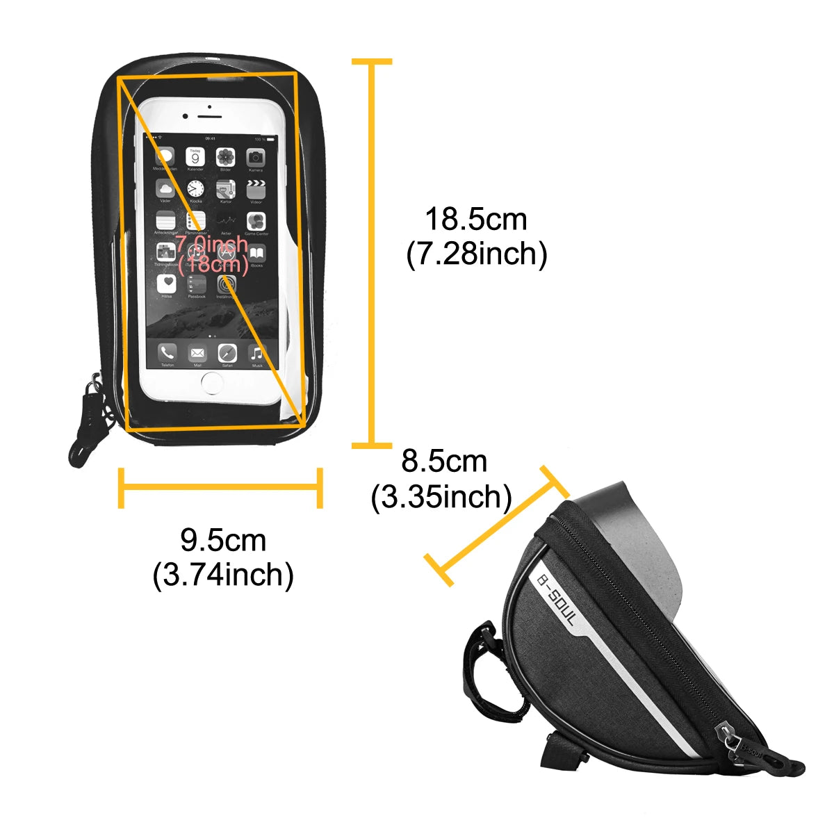 B-SOUL Bicycle Bag Front Bag Handlebar Bag Mobile Phone Bag