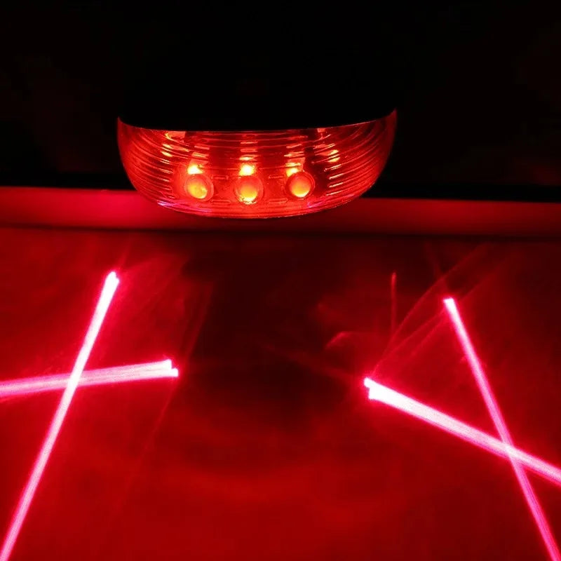 Bicycle Bike LED Lights 2 Lasers 5 LED Waterproof Cycling Taillight