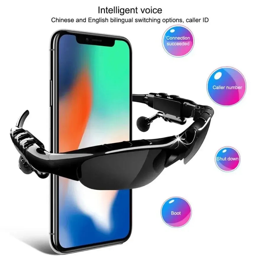 Stereo Earphones Wireless Headset with Mic Glasses Sunglasses