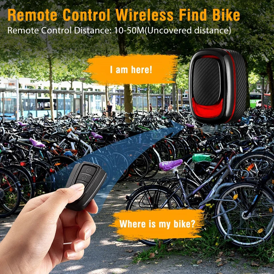 Bicycle Alarm Taillight Anti Theft Bike Light Smart Auto Brake