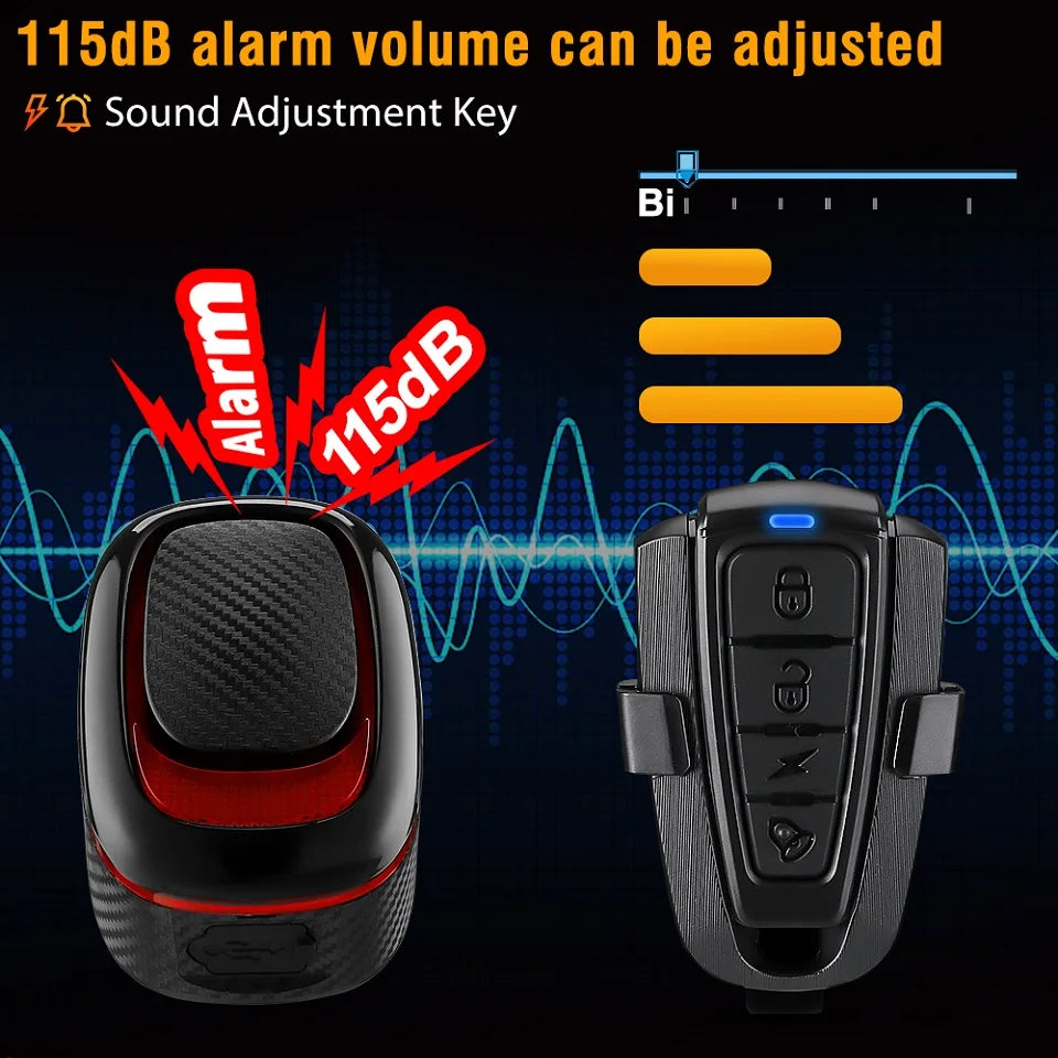 Bicycle Alarm Taillight Anti Theft Bike Light Smart Auto Brake