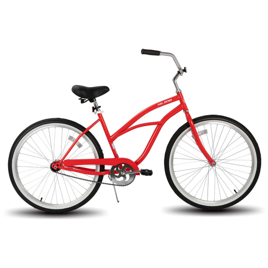HILAND 26 Inch Womens Beach Cruiser Bike, Single Speed