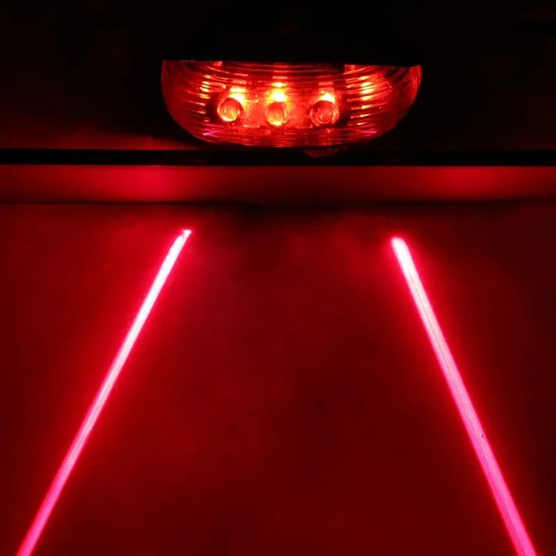 Bicycle Bike LED Lights 2 Lasers 5 LED Waterproof Cycling Taillight
