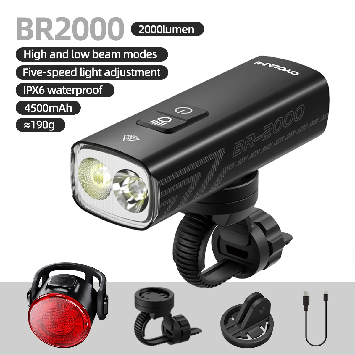 2000 Lumens CYCLAMI Bike Headlight