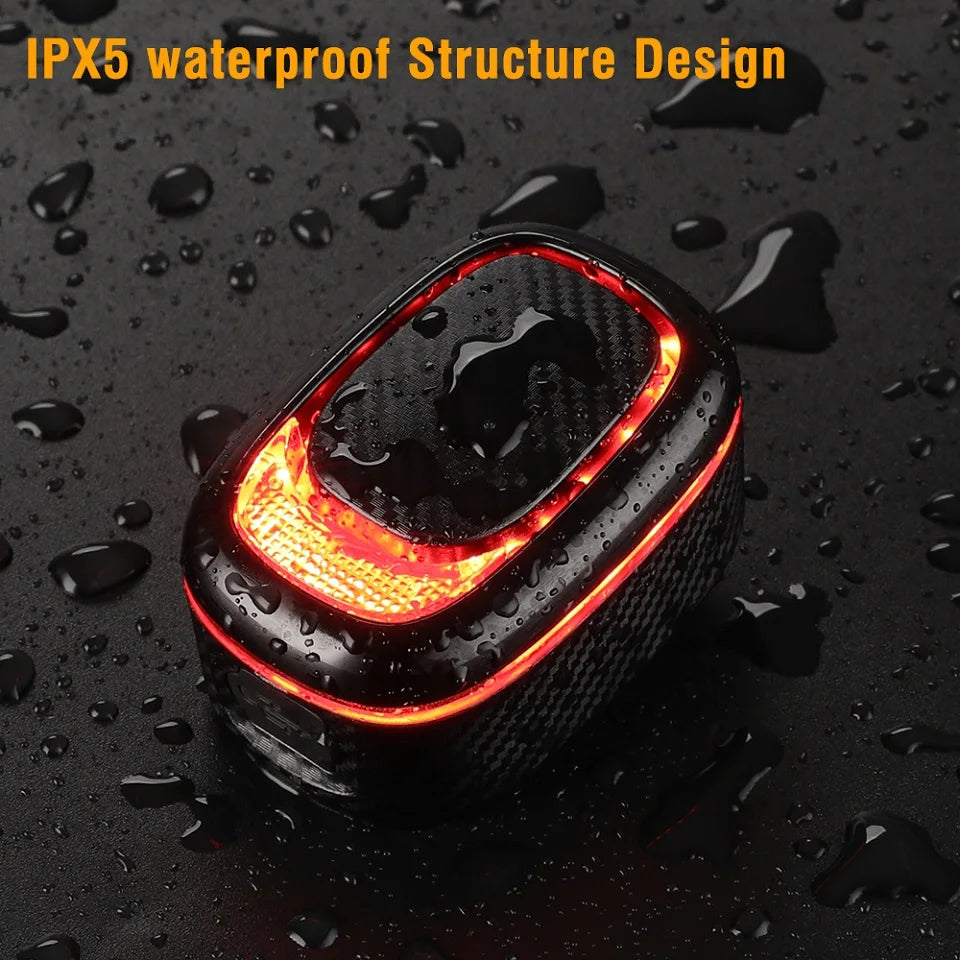 Bicycle Alarm Taillight Anti Theft Bike Light Smart Auto Brake