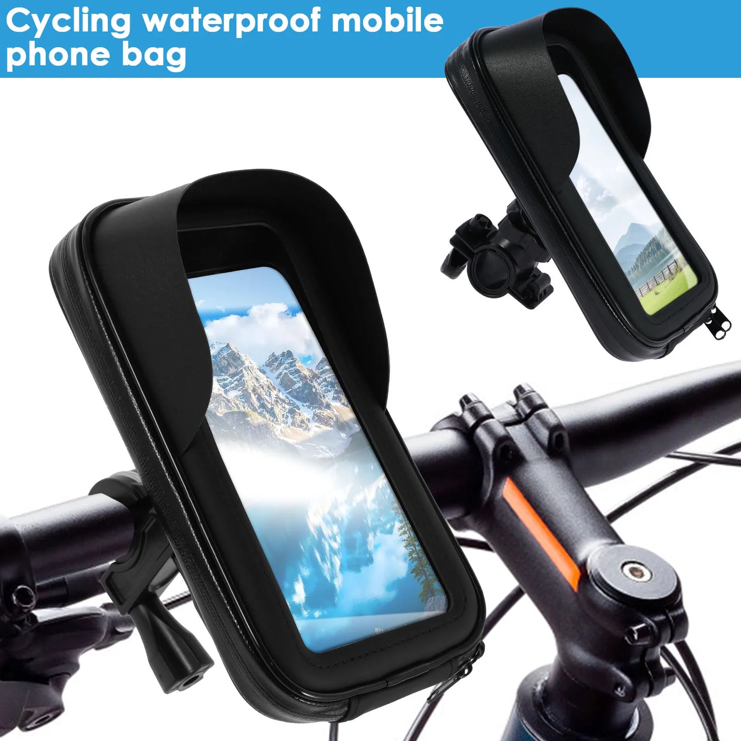 Bike Phone Holder Bag Touch Screen Bag Waterproof 360° Rotating