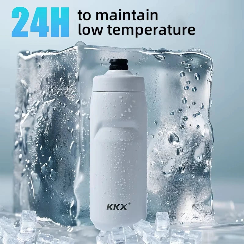 KKX 6 Layer Warm Insulated Cycling Water Bottle 550ML