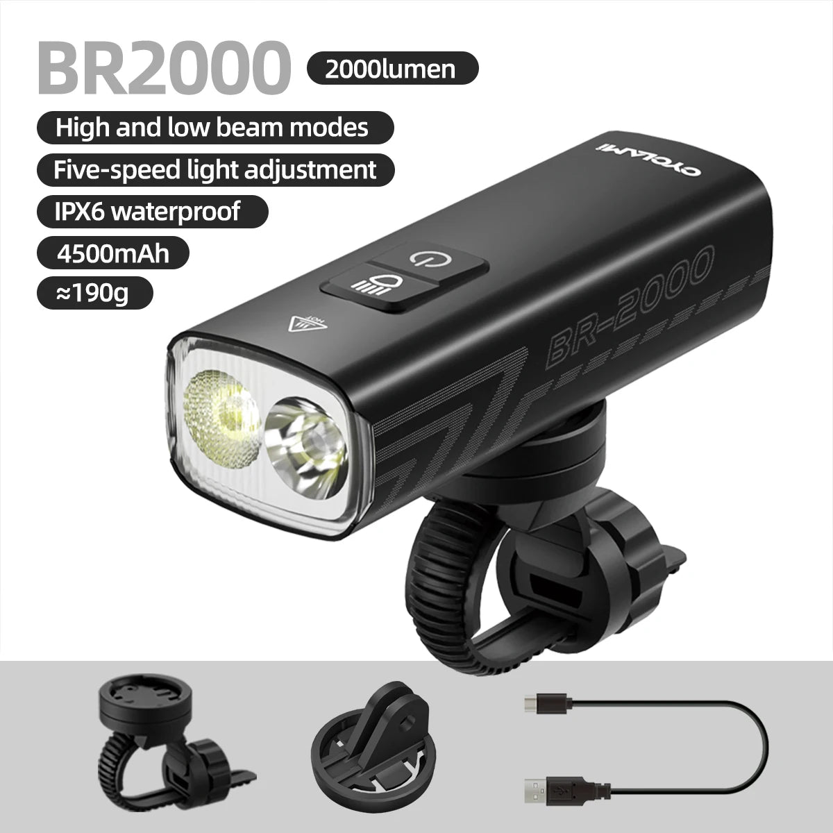 2000 Lumens CYCLAMI Bike Headlight